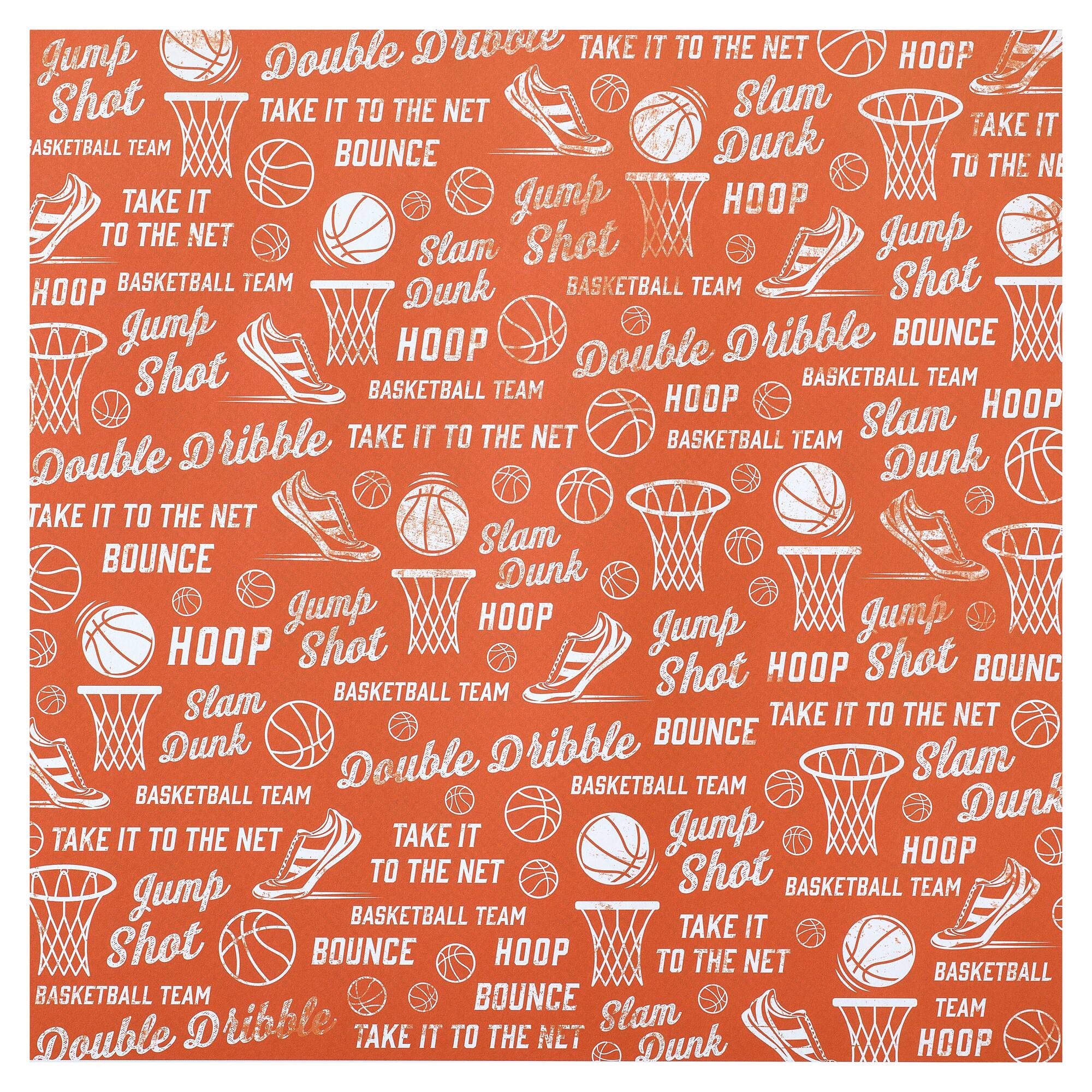 48 Pack: Basketball Double-Sided Cardstock Paper by Recollections™, 12" x 12"